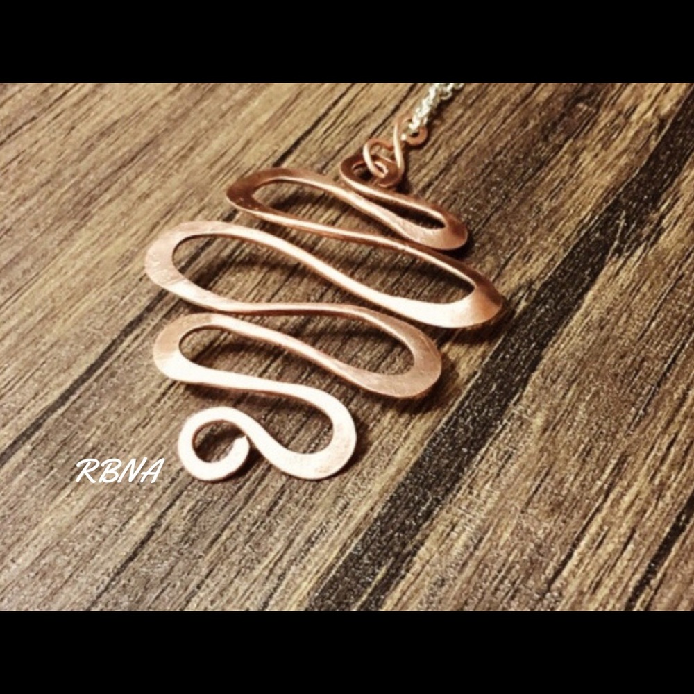 ✨Copper Abstract Wave Fashion Chic Silver Handmade